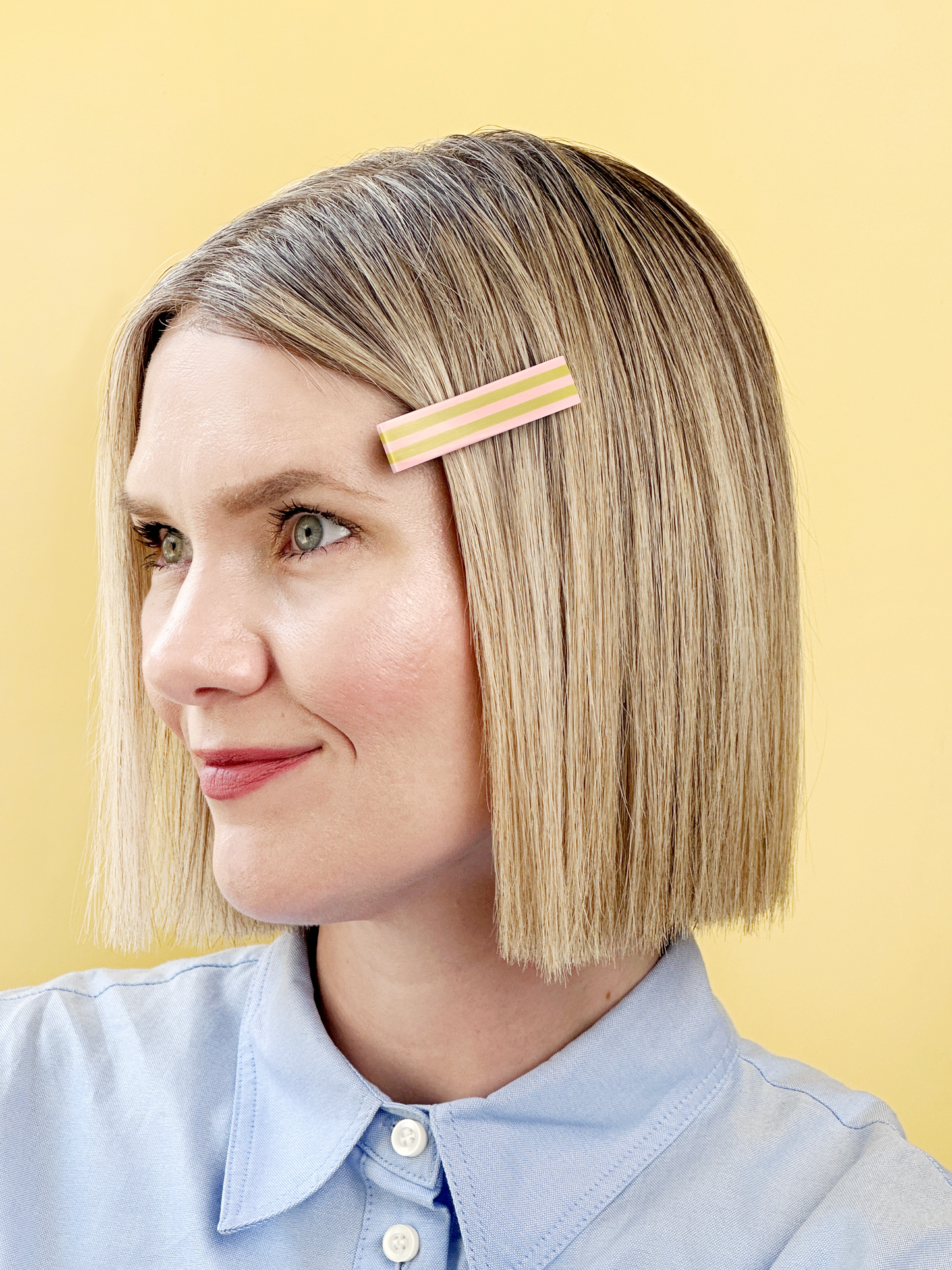 Combinist Goods - Striped Hair Clip | Large: Navy | Pastel Lilac