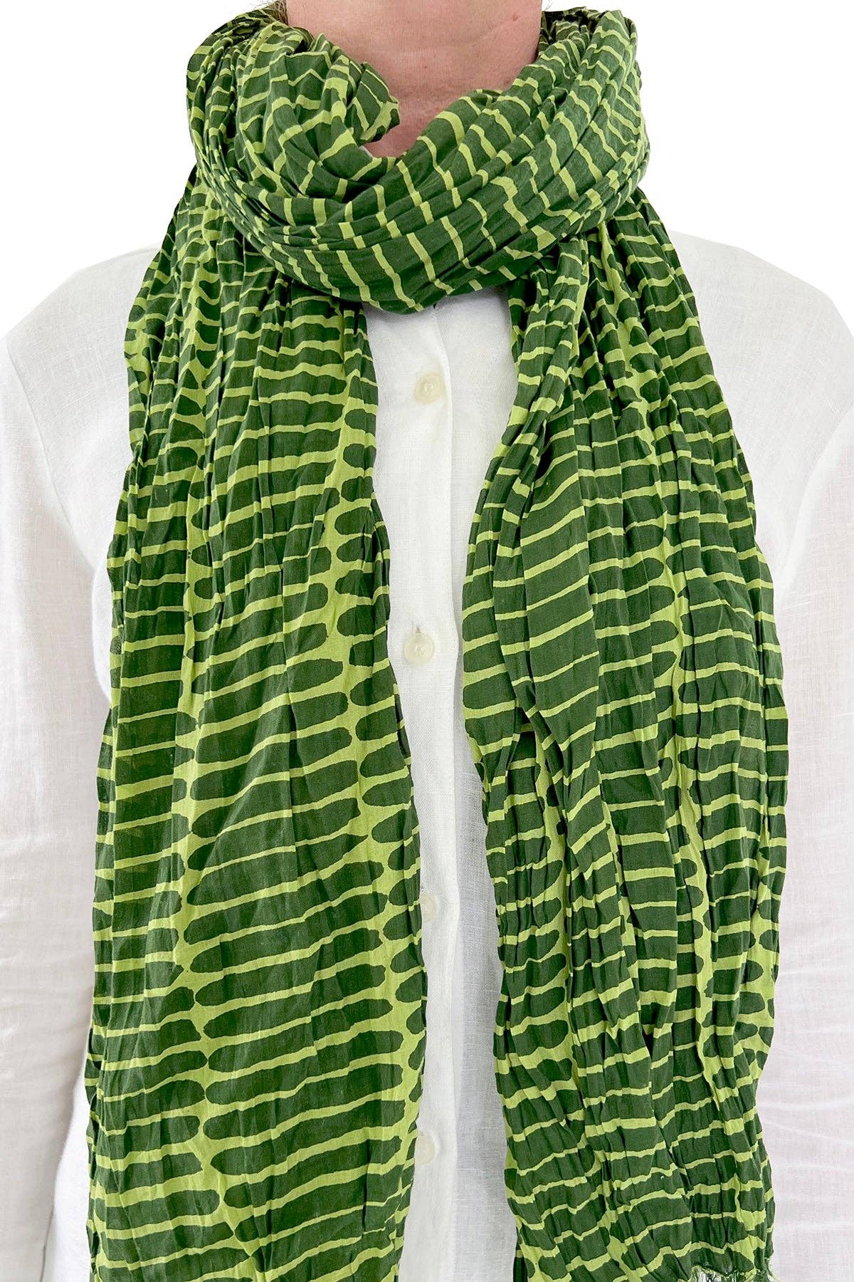 See Design - Cotton Scarf: Story Aqua/Citron