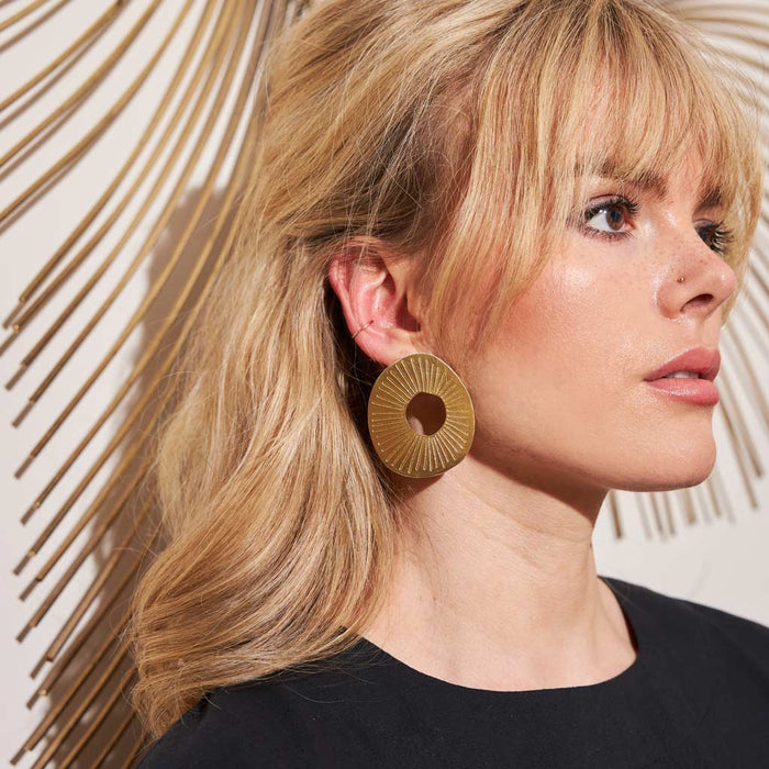 MULXIPLY - Ray Statement Earrings - Brass