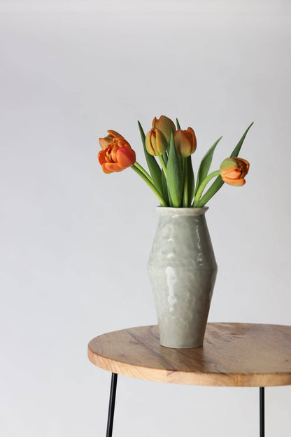 Elizabeth Benotti Ceramics - Everyday Pinched Vase: Striped - PMA Store at the Portland Museum of Art, Maine