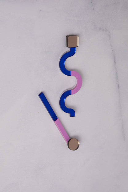 Pamela Coromoto - NEW Memphis Statement Earrings - Bold & unforgettable: Lilac/Salmon