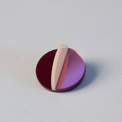 Pamela Coromoto - Dexel Brooch - Vibrant Palette: Bronze Mirror, Purple and Mint