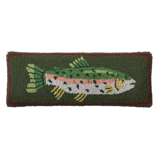 Peking Handicraft - CAMP WANDAWEGA TROUT HOOK PILLOW - Camp W - PMA Store at the Portland Museum of Art, Maine