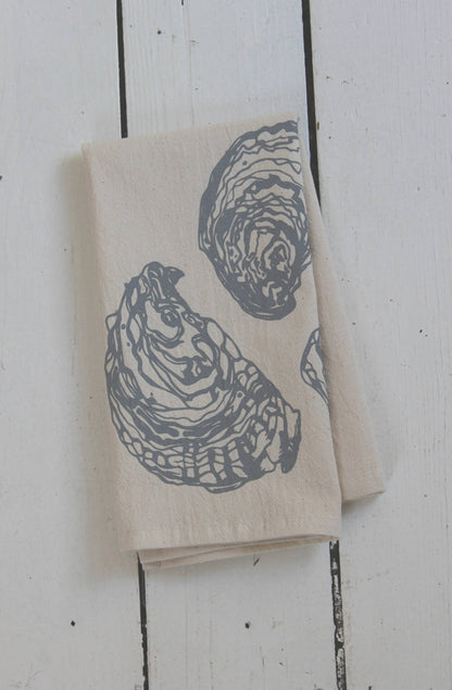 Hearth and Harrow - Set of 4 Organic Cotton Oyster Napkins - Oysters - Nautical: Mint green