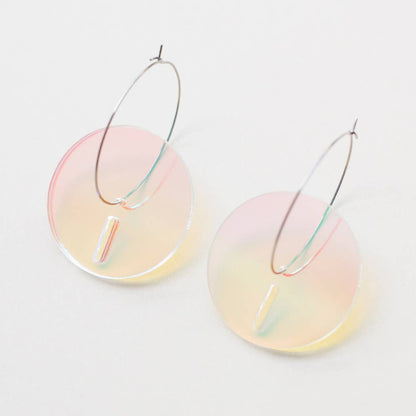 Pamela Coromoto - Circle Earrings -  Big: Clear Iridescent