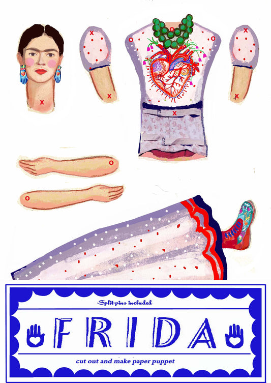 Frida K Cut and Make Paper Puppet - PMA Store at the Portland Museum of Art, Maine