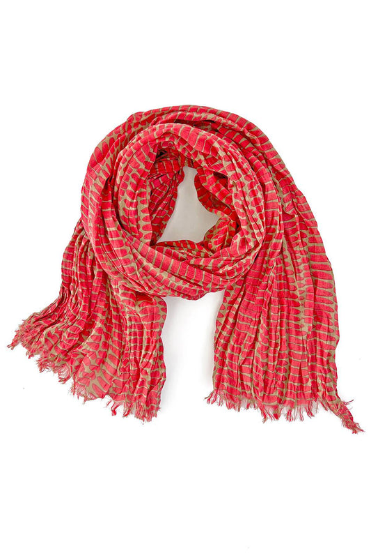 See Design - Cotton Scarf: Wall Red/Khaki - PMA Store at the Portland Museum of Art, Maine