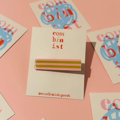 Combinist Goods - Striped Hair Clip | Large: Green | Pastel Pink | Navy