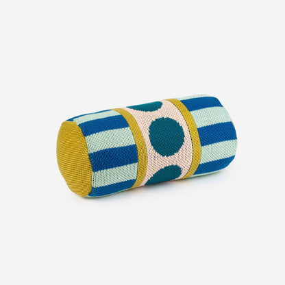 Stripe Dot Bolster Pillow: Cobalt - PMA Store at the Portland Museum of Art, Maine