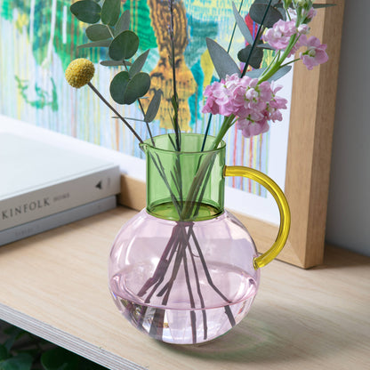 Block Design US - Pablo Glass Jug - Large: Teal Purple Amber