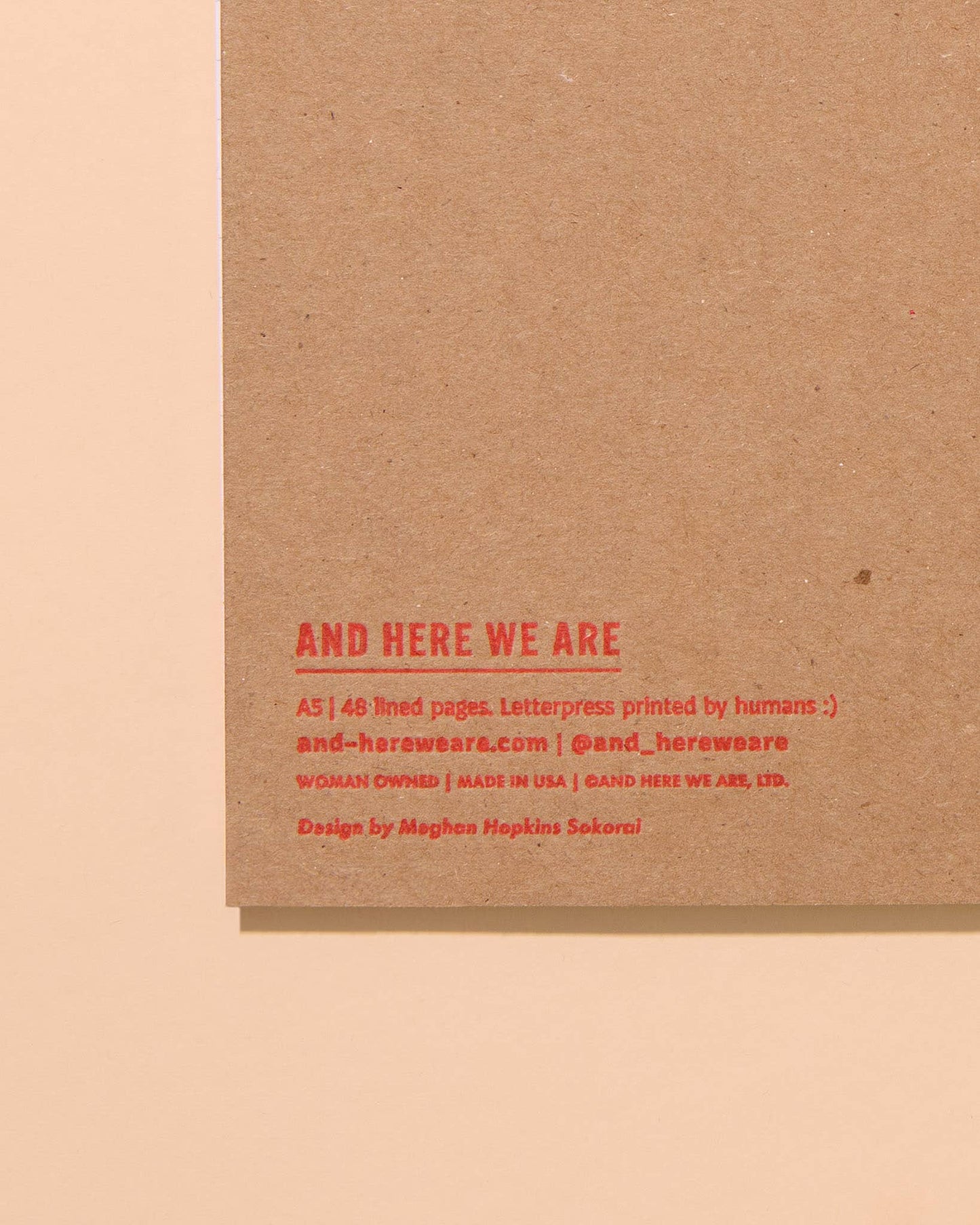 And Here We Are - Letterpress A5 Spiral Notebook—Oyster (Seafood Beach Summer) - PMA Store at the Portland Museum of Art, Maine