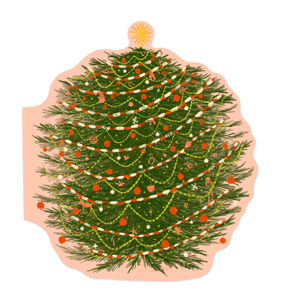 Avery Reed - Full & Festive Christmas Tree Die-Cut Greeting Card
