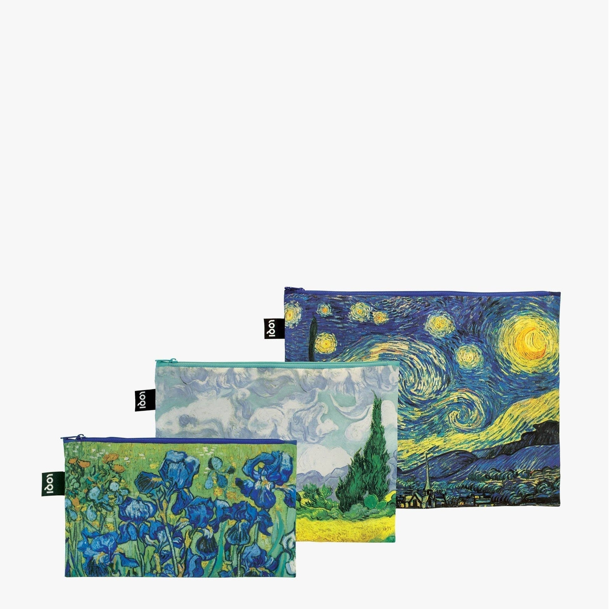 VINCENT VAN GOGH Starry Night, Wheatfield, Irises Recycled Zip Pockets - PMA Store at the Portland Museum of Art, Maine