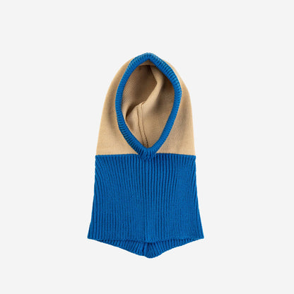 VERLOOP | knits - Colorblock Knit Hood: Cobalt Sand - PMA Store at the Portland Museum of Art, Maine