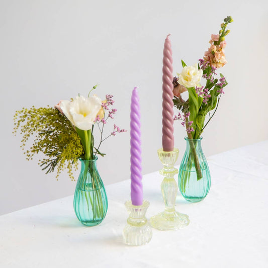 Pink & Purple Spiral Taper Candles | 4 Pack | Home Decor | - PMA Store at the Portland Museum of Art, Maine