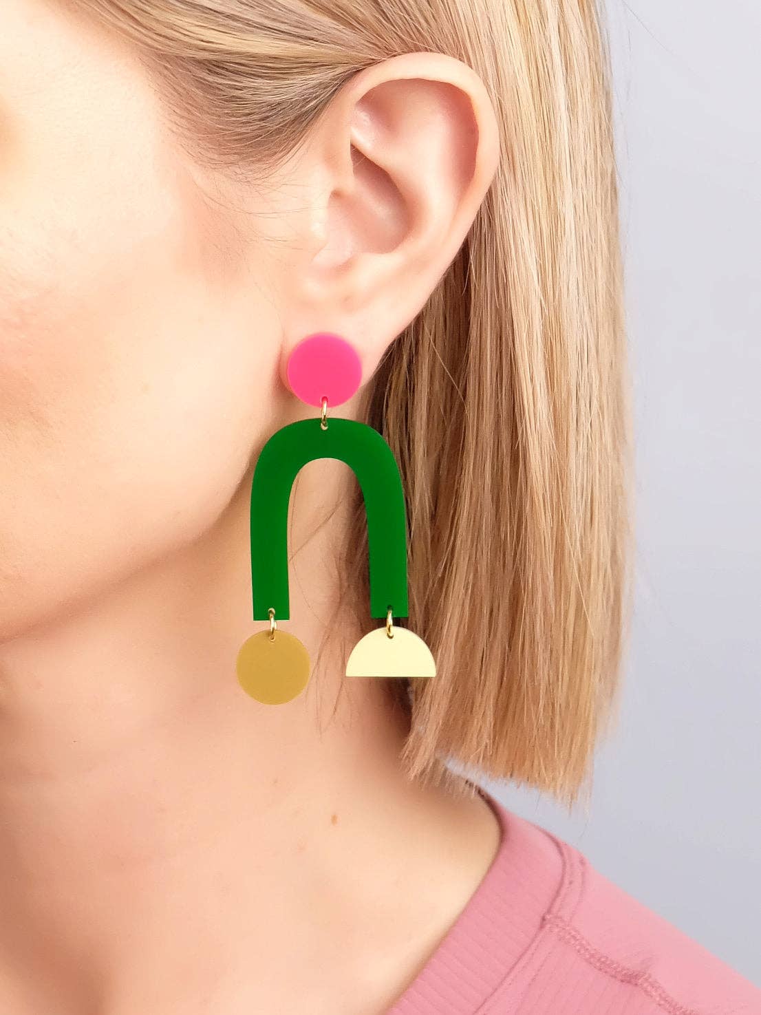 Combinist Goods - Collage Earrings: Green