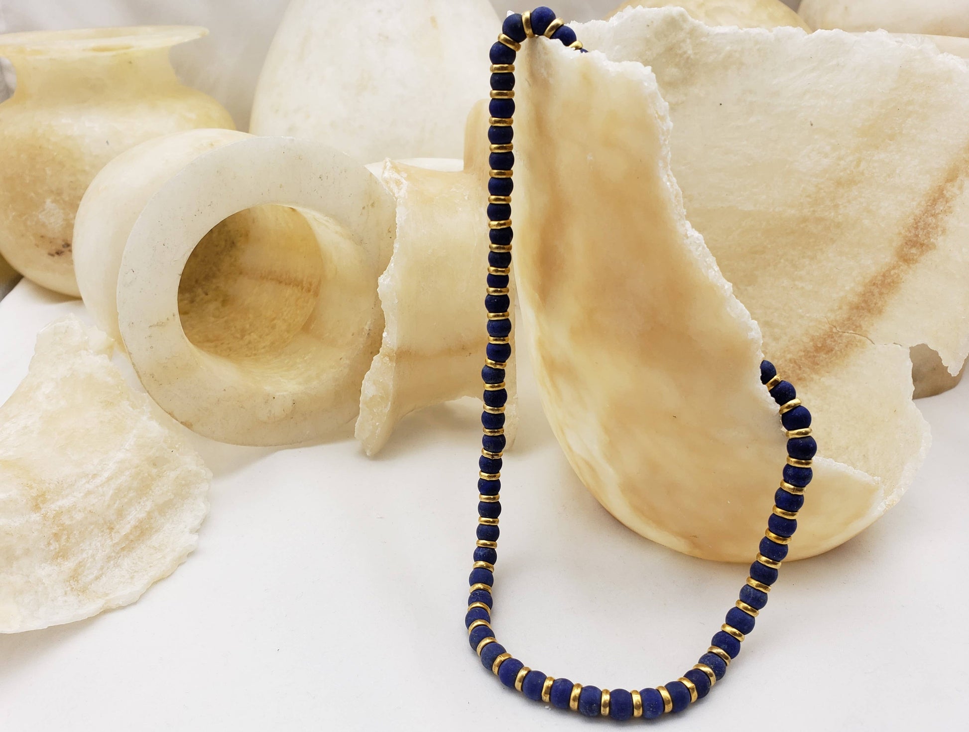 Sumerian Lapis Beaded Necklace - Egyptian Inspired - PMA Store at the Portland Museum of Art, Maine