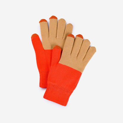 Colorblock Knit Touchscreen Gloves: Ruby Red - PMA Store at the Portland Museum of Art, Maine