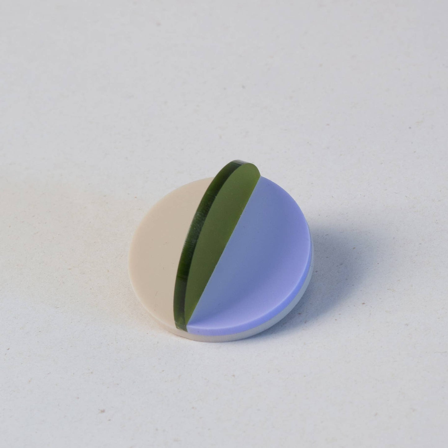 Pamela Coromoto - Dexel Brooch - Vibrant Palette: Bronze Mirror, Purple and Mint