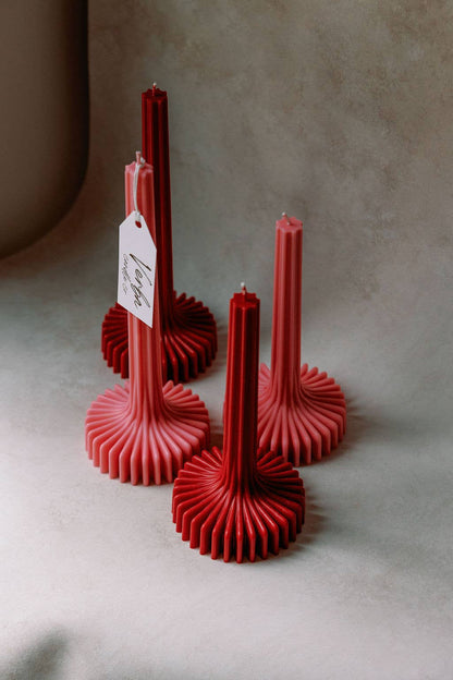 Verba Candle Co - Valentine's Red Vase taper Candle, : Red / Unscented / Small - PMA Store at the Portland Museum of Art, Maine