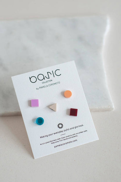 Pamela Coromoto - Basic - Mini Earrings Set (5) - Colorful Palette: Pastels Palette