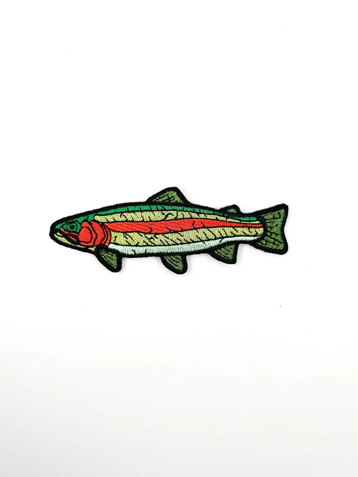 Field Trip Threads - Rainbow Trout Embroidered Iron-On Patch Fly Fishing Tying - PMA Store at the Portland Museum of Art, Maine