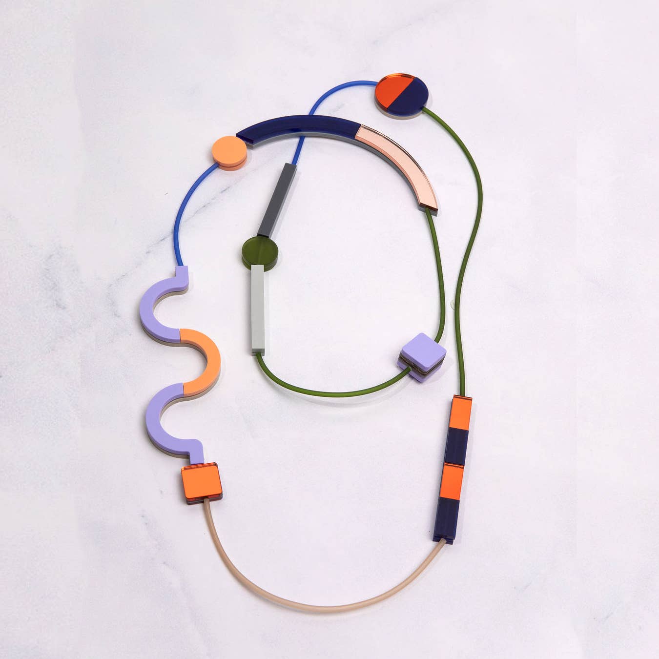 Pamela Coromoto - NEW Memphis versatile Maxi Necklace - Orange