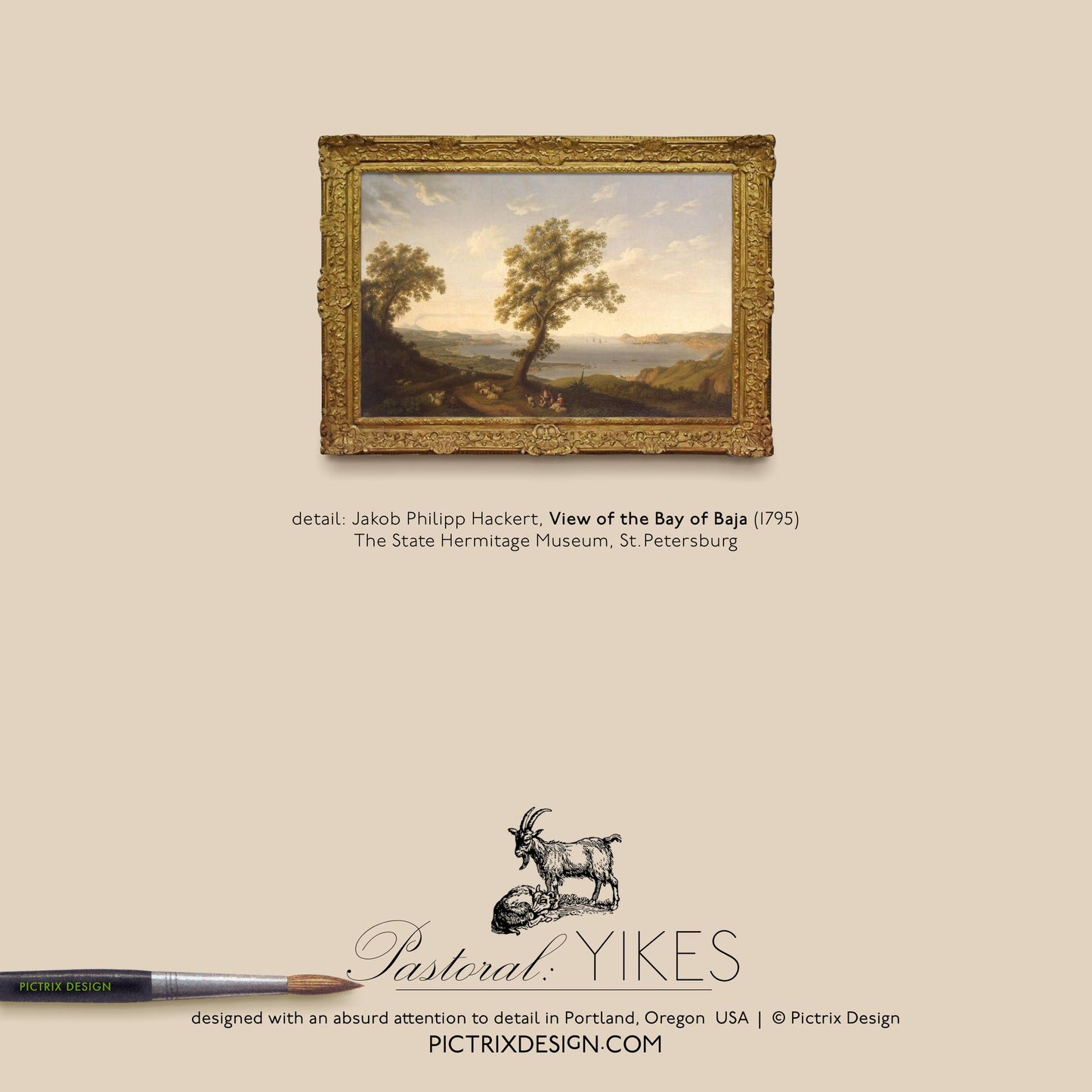 "Pastoral: YIKES" A6 greeting card : Recycled white envelopes - PMA Store at the Portland Museum of Art, Maine