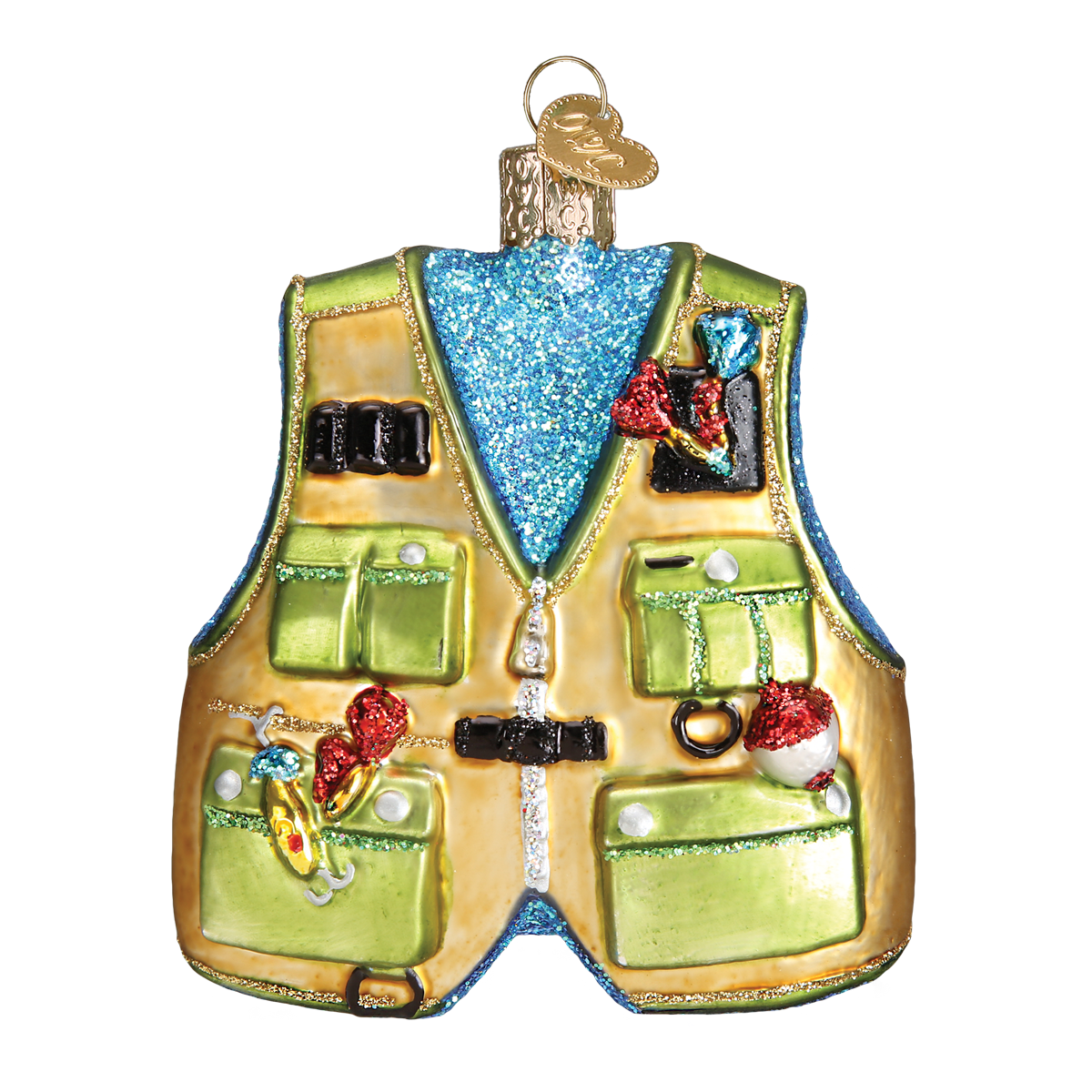 Old World Christmas - Fishing Vest Ornament - PMA Store at the Portland Museum of Art, Maine