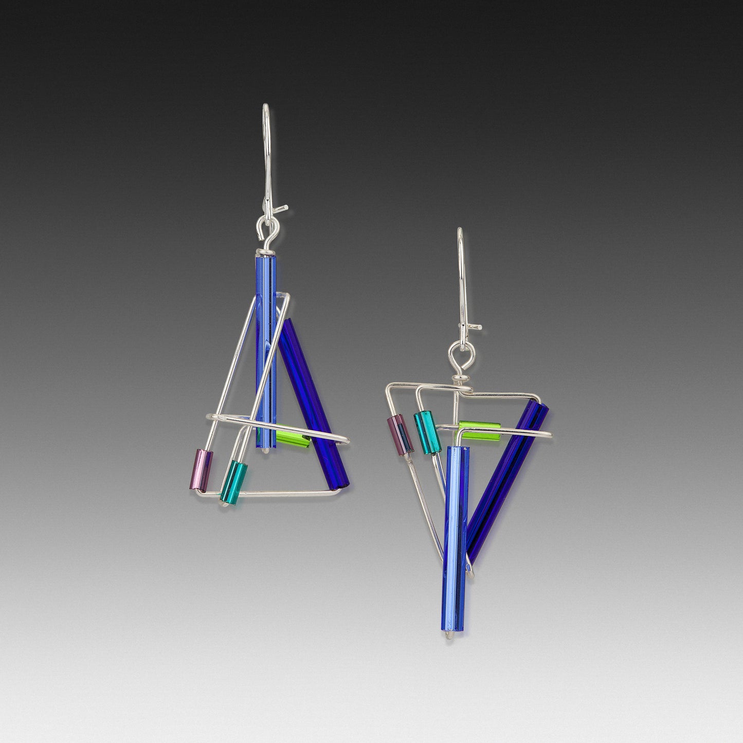 Barb-Wire Yin and Yang Asymmetric Earrings: BWE-YY1 - PMA Store at the Portland Museum of Art, Maine