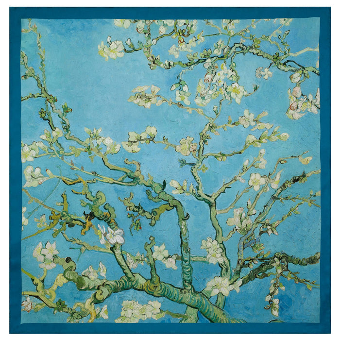 Van Gogh Almond Blossom Square Satin Chiffon Scarf