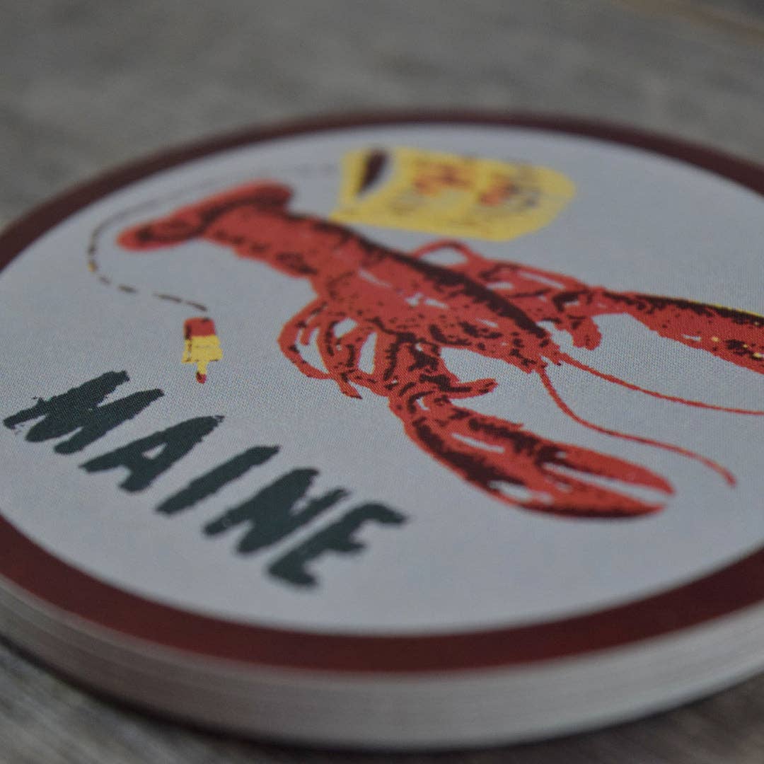 Quiet Tide Goods - Maine Lobster 3x3in Vinyl Sticker - PMA Store at the Portland Museum of Art, Maine