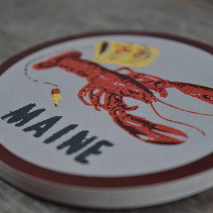 Quiet Tide Goods - Maine Lobster 3x3in Vinyl Sticker - PMA Store at the Portland Museum of Art, Maine