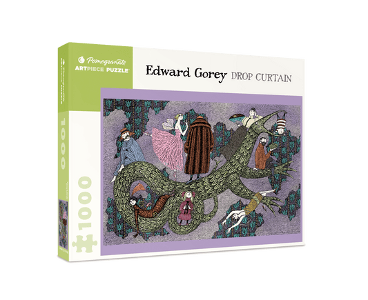 Pomegranate - Edward Gorey: Drop Curtain 1000-Piece Jigsaw Puzzle - PMA Store at the Portland Museum of Art, Maine