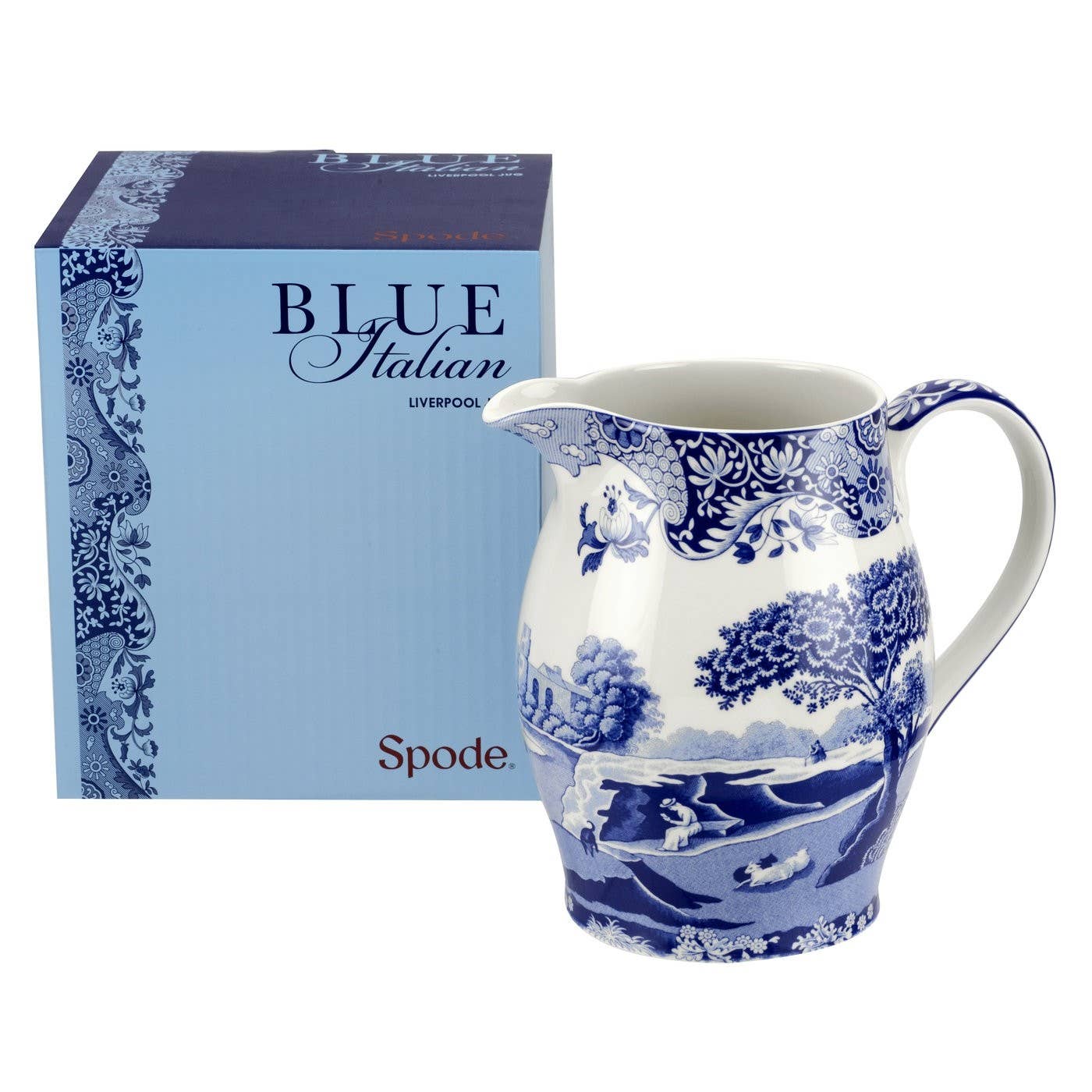 Spode Blue Italian Pitcher - PMA Store at the Portland Museum of Art, Maine