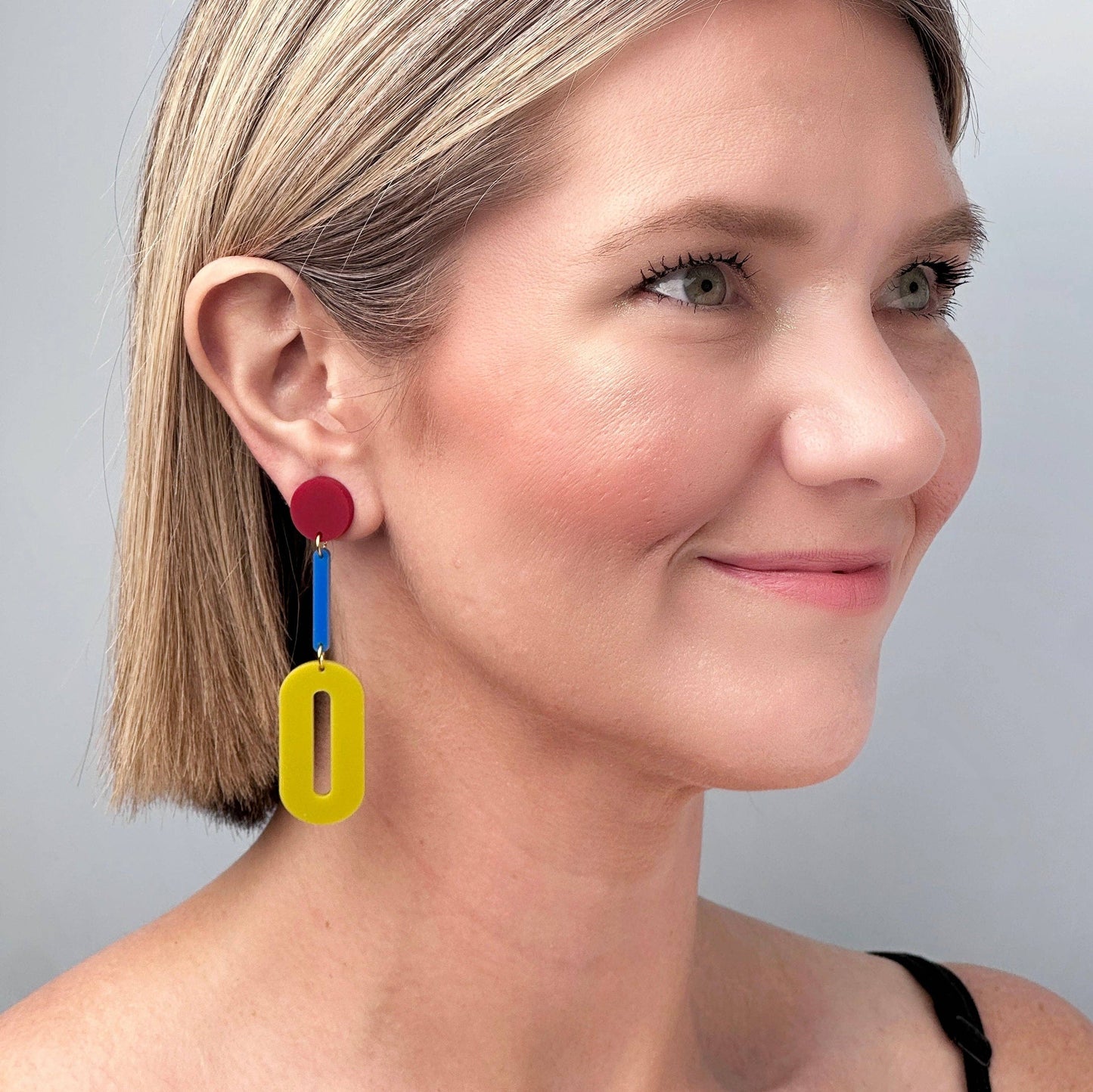 Combinist Goods - Oval Drop Earrings: Green | Blue | Yellow