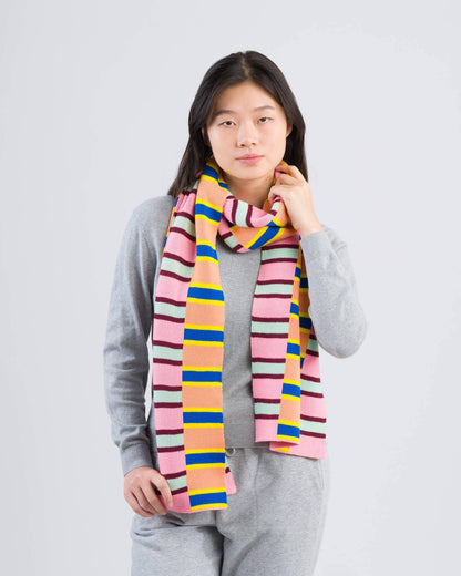 VERLOOP | knits - Zipper Stripe Big Scarf: Poppy Stone Blue - PMA Store at the Portland Museum of Art, Maine