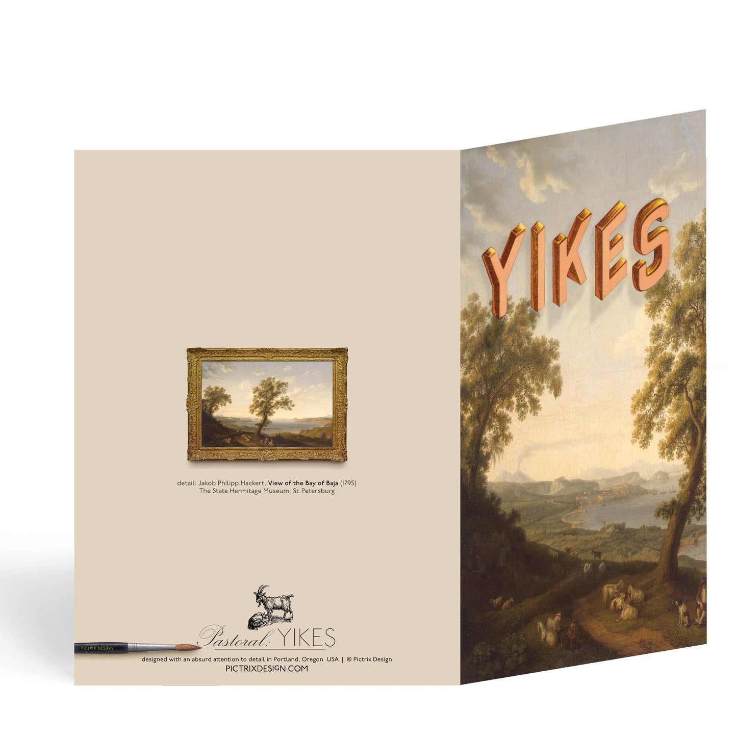 "Pastoral: YIKES" A6 greeting card : Recycled white envelopes - PMA Store at the Portland Museum of Art, Maine