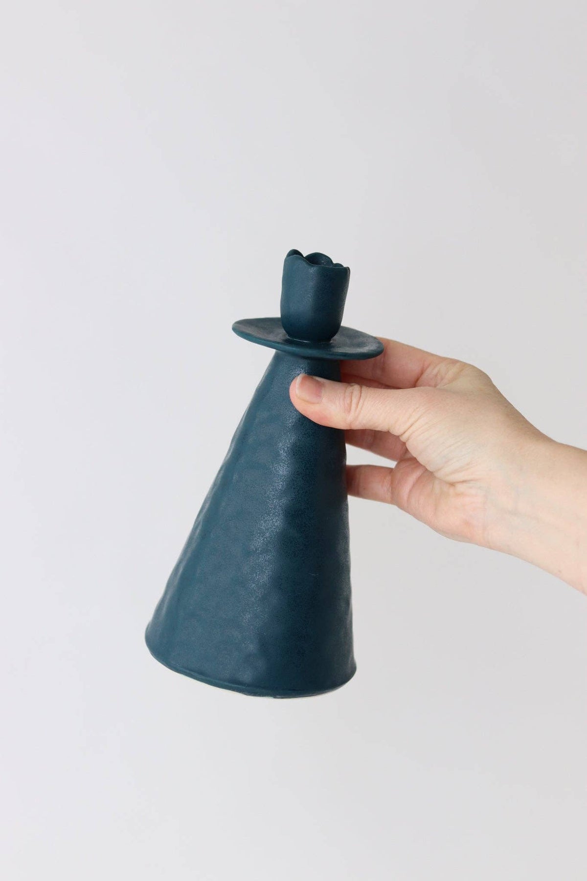 Elizabeth Benotti Ceramics - Everyday Pinched Candlestick Holder: Daybreak / Short - PMA Store at the Portland Museum of Art, Maine