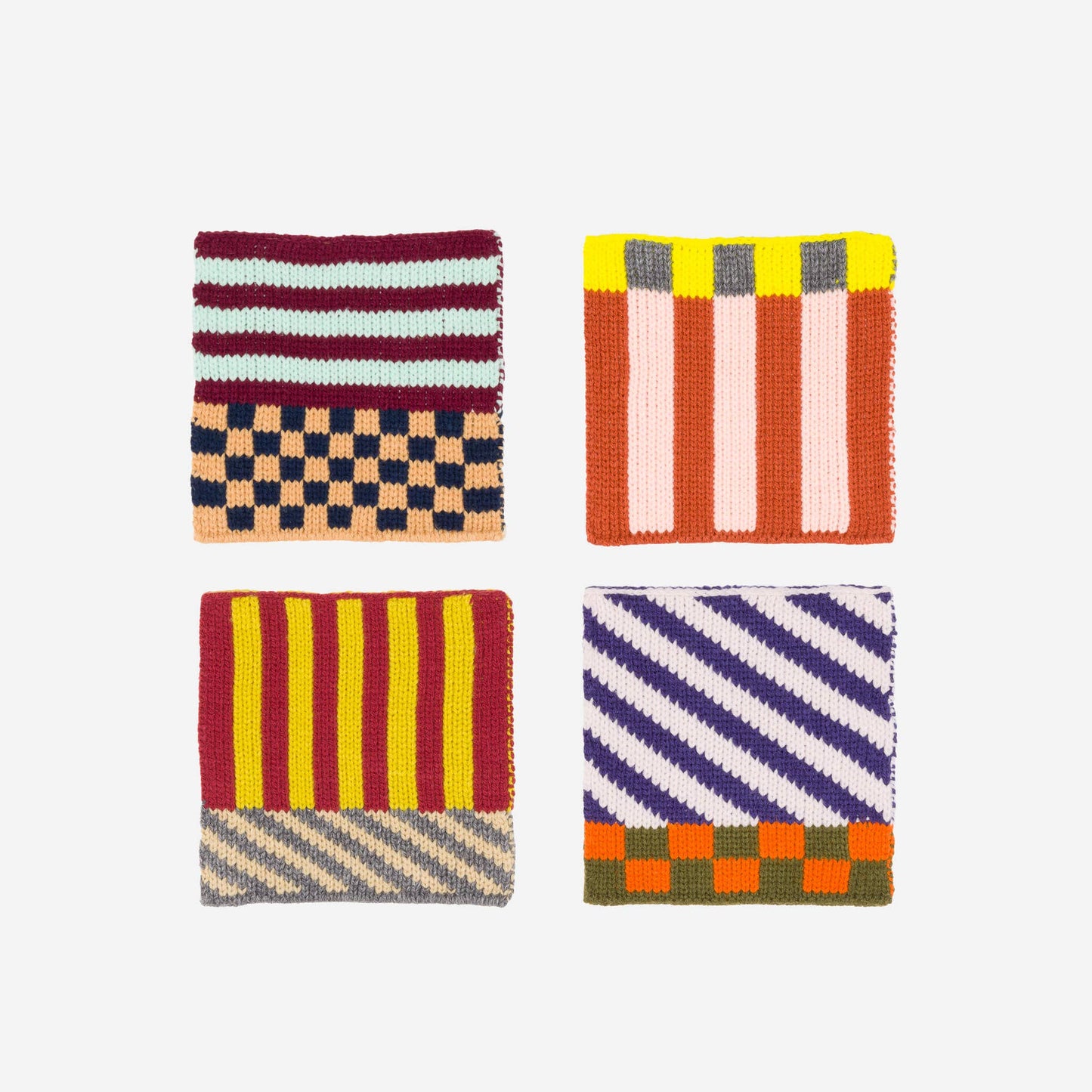 VERLOOP | knits - Pattern Patch Coaster Set: Rainbow