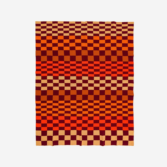 Mosaic Checkerboard Throw: Wine Red - PMA Store at the Portland Museum of Art, Maine