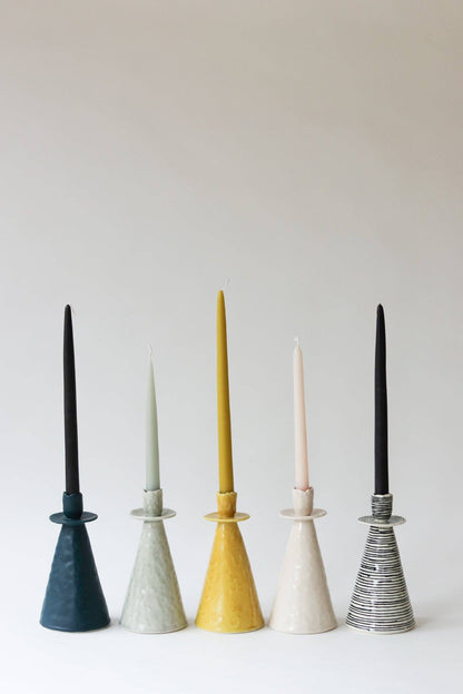 Elizabeth Benotti Ceramics - Everyday Pinched Candlestick Holder: Daybreak / Short - PMA Store at the Portland Museum of Art, Maine