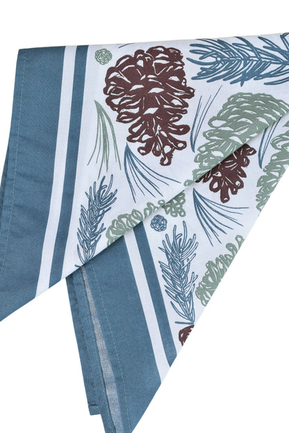 Hearth and Harrow - Pine Cone Bandana - 100% Cotton - Woodland - Soft Green - PMA Store at the Portland Museum of Art, Maine