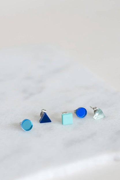 Pamela Coromoto - Basic - Mini Earrings Set (5) - Colorful Palette: Red/Blue Palette