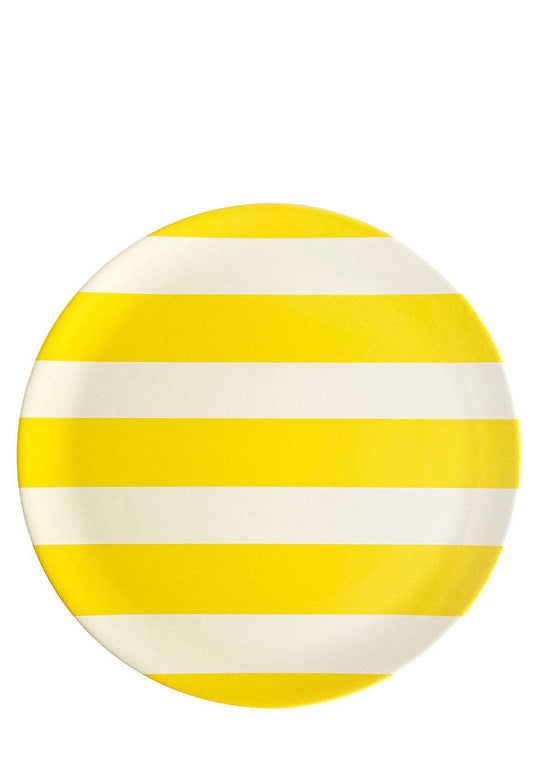 Xenia Taler - 'Cabana' Yellow Stripe Dinner Plate - Set of 4: Ship inside gift box - PMA Store at the Portland Museum of Art, Maine