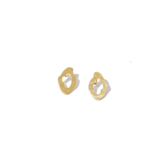 MULXIPLY - Canyon Stud Earrings | Hammered Brass - PMA Store at the Portland Museum of Art, Maine