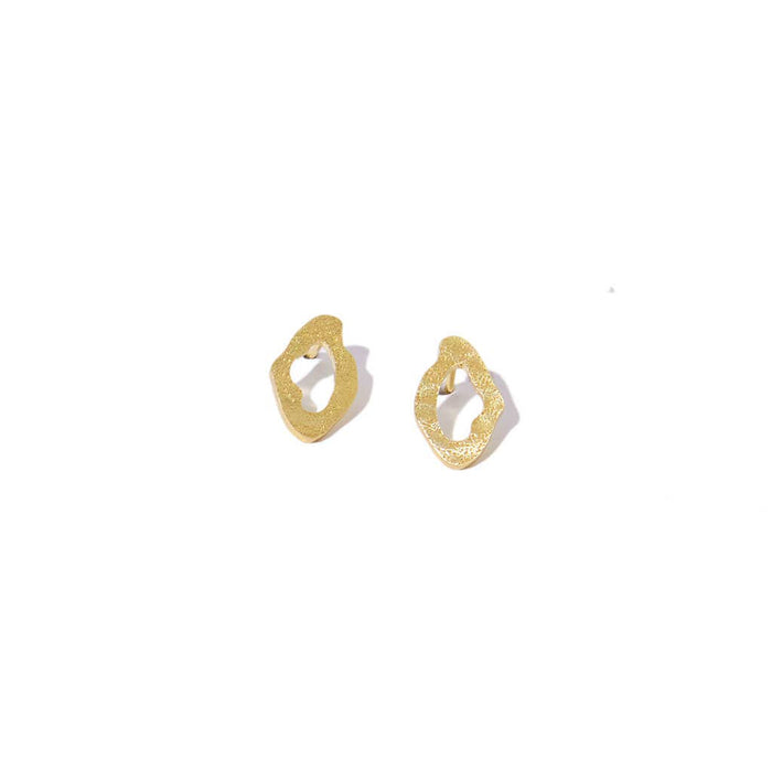 MULXIPLY - Canyon Stud Earrings | Hammered Brass