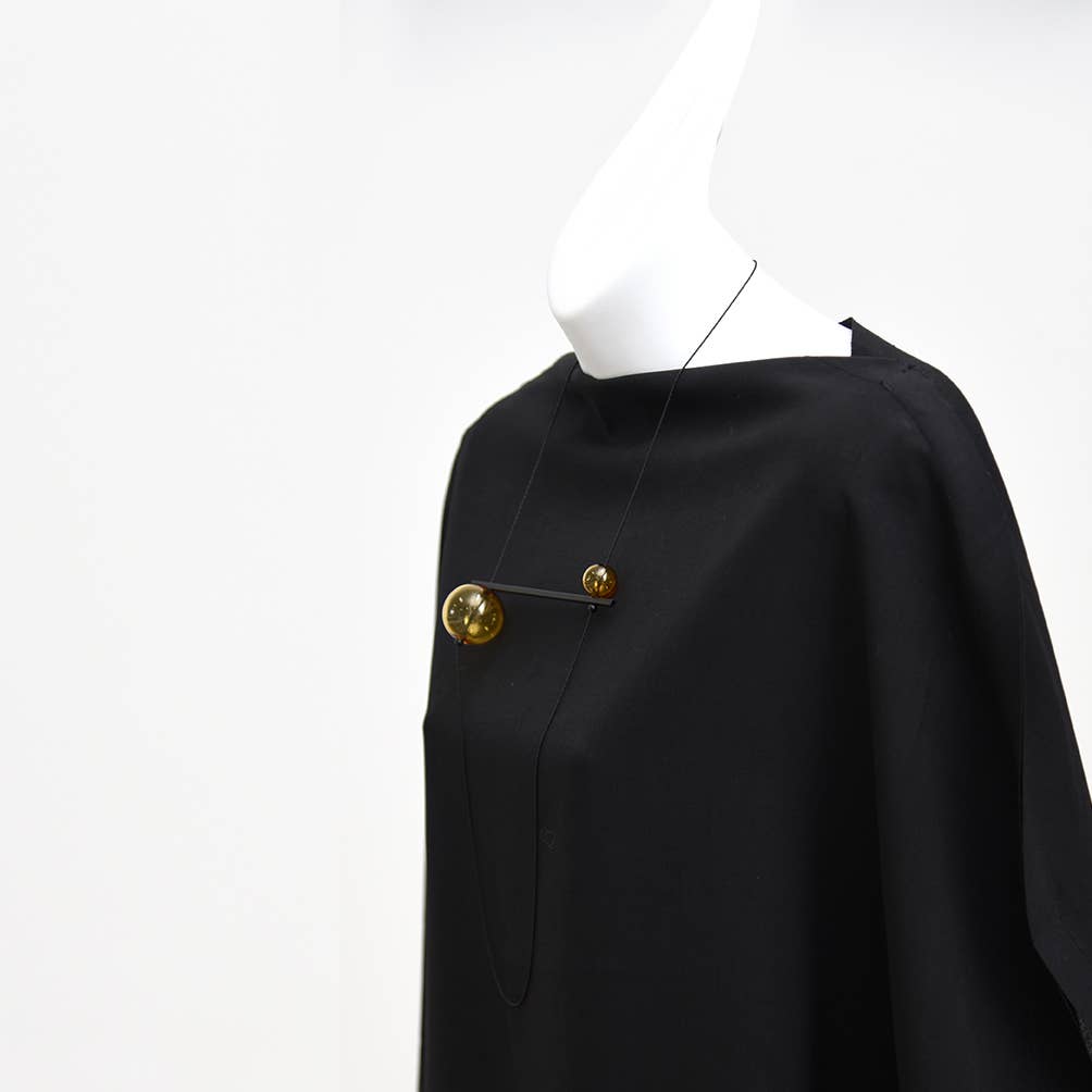 Pursuits - Abacus Necklace: Black Dijon