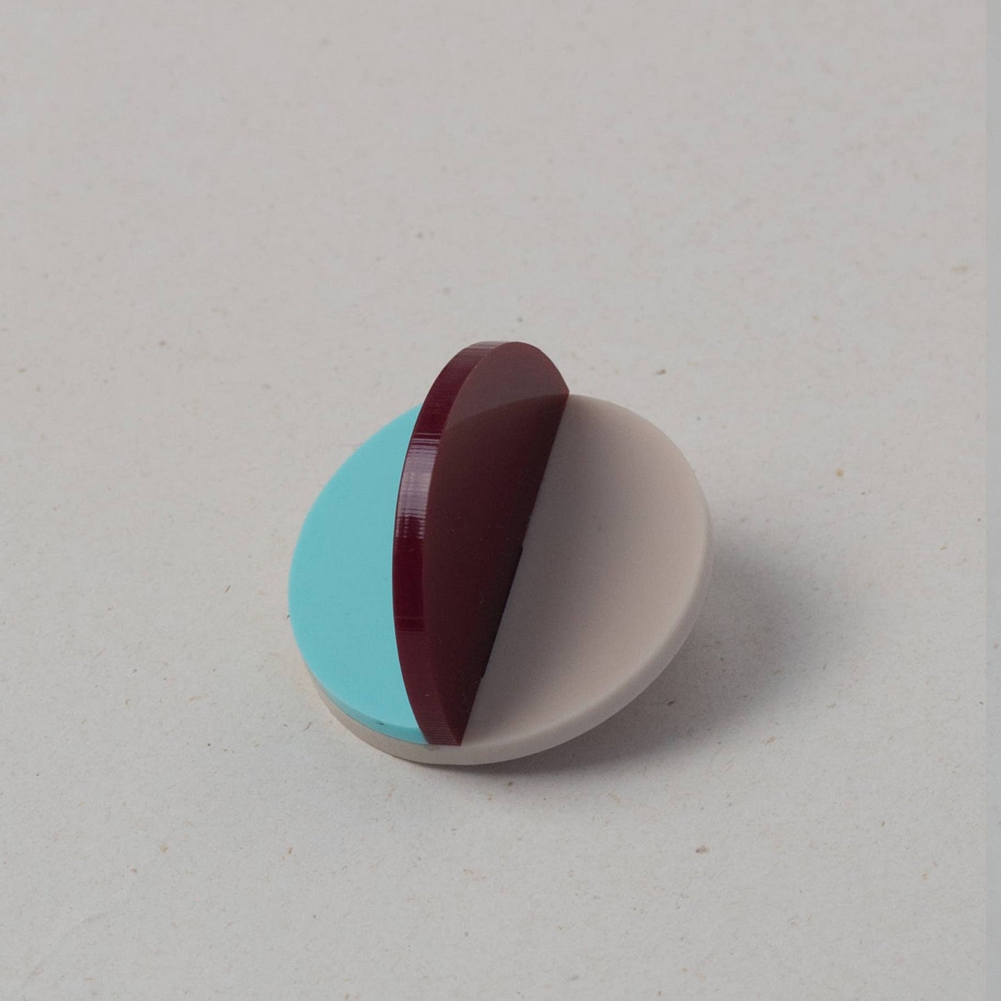 Pamela Coromoto - Dexel Brooch - Vibrant Palette: Green Mirror, Bordeaux and Magenta