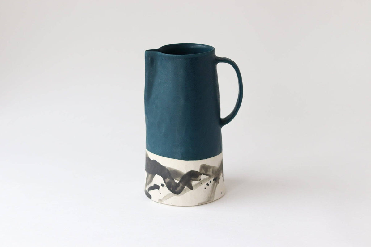 Elizabeth Benotti Ceramics - Splatter Pitcher: Seafoam - PMA Store at the Portland Museum of Art, Maine
